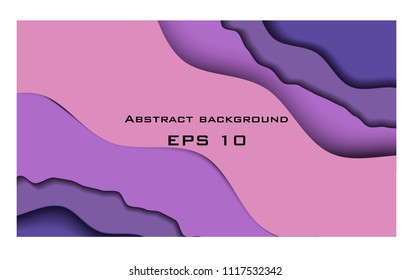 Abstract vector background in trendy ultra violet with papercut effect color scheme. Multi layers papercut illustration. Vector creative illustration, EPS 10.