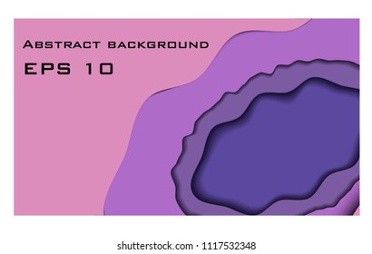 Abstract vector background in trendy ultra violet with papercut effect color scheme. Multi layers papercut illustration. Vector creative illustration, EPS 10.