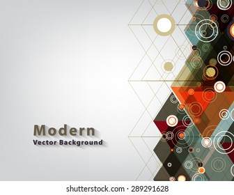 abstract vector background of triangle and circle technology concept