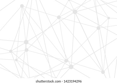 Abstract vector background. Triangle network pattern. Grey white illustration for technology, science, neural, structure, net, template, concept, web, futuristic design