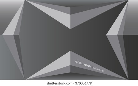 Abstract vector background. Triangle shape  gray background.