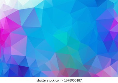 Abstract vector background from triangles. Background color is pink, blue. Gradient pattern for design decoration. Conceptual background eps10.
