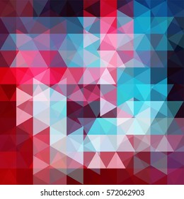 Abstract vector background  with triangles. Colorful geometric vector illustration. Creative design template. Red, blue, white colors. 