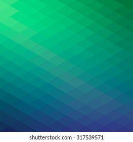 Abstract Vector background of triangles in colors of ocean water. Geometric pattern. Abstract Background. Mosaic of triangles. Phone wallpaper. Smart phone wallpaper. Vector Regular Texture