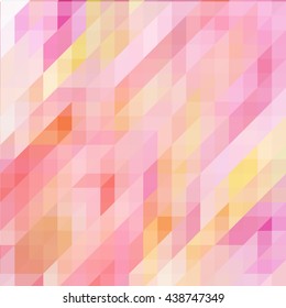 Abstract vector background of triangles in light pink colors. 