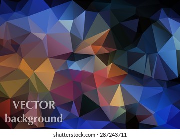 Abstract vector background of triangles polygon wallpaper. Web design in bright colors