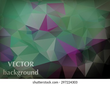 Abstract vector background of triangles polygon wallpaper. Web design in green colors 