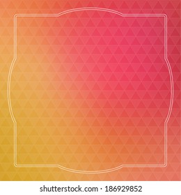 Abstract vector background with triangles and vintage frame. 