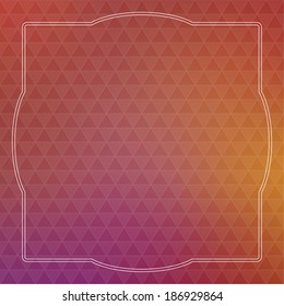 Abstract vector background with triangles and vintage frame. 