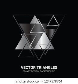 Abstract vector background with trinagles on black