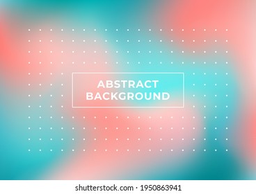 Abstract vector background in turquoise and coral colors. Fluid gradient for your website, presentation cover or poster. Smooth blending of multicolored spots. Bokeh effect.