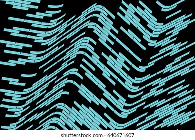 Abstract vector background. Turquoise grid stretched over the black background. Geometrical Illustration