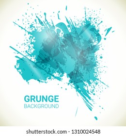 Abstract vector background. Turquoise grunge design elements. Illustration of poster