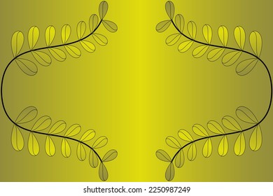 Abstract vector background with twigs and leaves in gradient colors, empty space for text or message