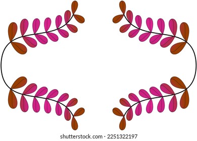 Abstract vector background with twigs and leaves in gradient colors, empty space for text or message