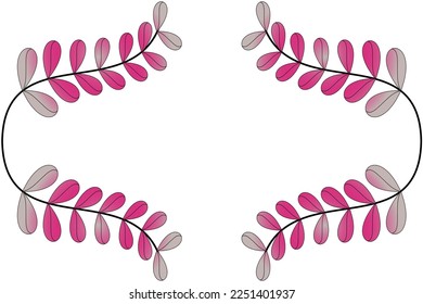 Abstract vector background with twigs and leaves in gradient colors, empty space for text or message