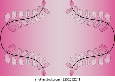 Abstract vector background with twigs and leaves in gradient colors, empty space for text or message