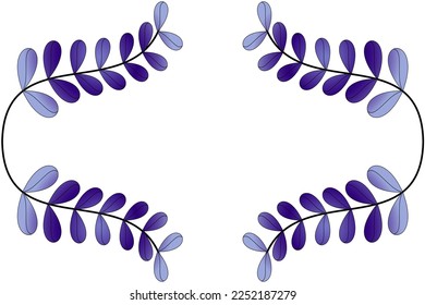 Abstract vector background with twigs and leaves in gradient colors, empty space for text or message