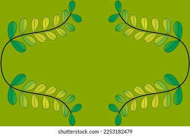 Abstract vector background with twigs and leaves in gradient colors, empty space for text or message