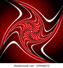 Abstract vector background with twisting, rotating distortion effect, spinning background.