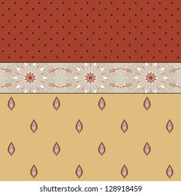 Abstract vector background. Two simple background and border. Oriental pattern and decorative items. Ample opportunities for use. Easily edit the colors.
