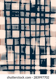 Abstract vector background. Two-tone grunge composition of enlarged raster elements.