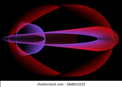 Abstract vector background. Ultra-thin geometry. Red-lilac transitions on a black background.