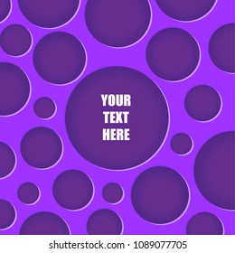 abstract vector background ultraviolet papercut circles texture whith textbox