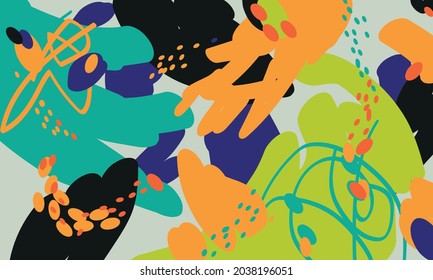 Abstract vector background. Union of lines and spots. 