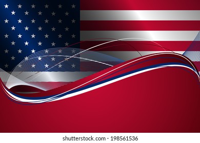 Abstract vector background with United states of America flag