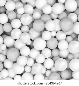 Abstract Vector Background With Various Balls. Spheric Pattern. 3d Vector Illustration.