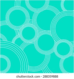 Abstract vector background. Vintage 1960s pattern. Water circles. Green. Backgrounds & textures shop.