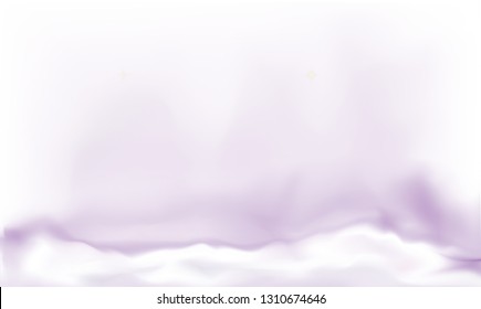 Abstract vector background, violet dense fog or smog, white clouds with a purple mystical glow