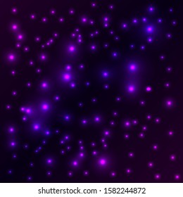 Abstract vector background with violet and pink lights on dark backdrop