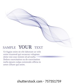 Abstract vector background, violet transparent wavy lines for brochure, website, flyer design. Purple smoke waves. Violet wavy background.