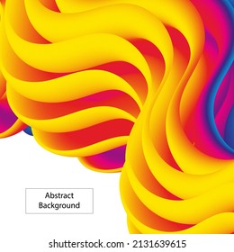 Abstract vector background. Volumetric color 3D wave.