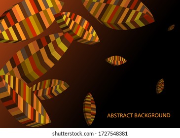 Abstract vector background. Volumetric geometric yellow-orange scattered leaves. Cover design, book, background.