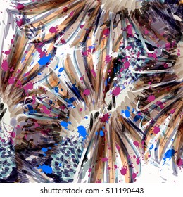 Abstract vector background with watercolor style painted by spots
