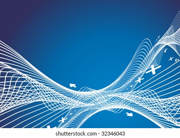 abstract vector background with wave lines