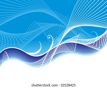 abstract vector background with wave lines