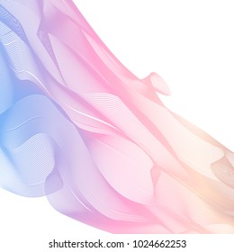 Abstract vector background. Wave of many colorful lines. Curve flow motion illustration. For brochure, website, flyer design. Line pattern.