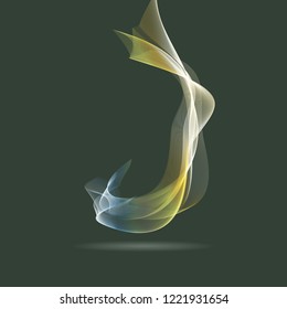 
Abstract vector background. Wave motion with shadow, design element