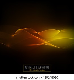 Abstract vector background. Waved lines for card, brochure, website, flyer design. Elegant template for business presentations. Orange and yellow colors