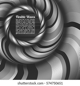 Abstract vector background, waved lines vector illustration colorful design. Wavy stripes twisted as silk . Colored stripes with variable width. Fashion ,