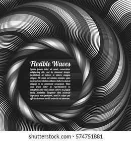 Abstract vector background, waved lines vector illustration colorful design. Wavy stripes twisted as silk . Colored stripes with variable width. Fashion ,