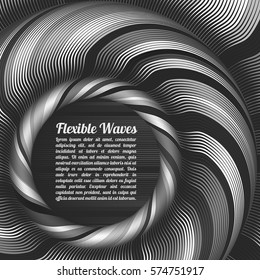 Abstract vector background, waved lines vector illustration colorful design. Wavy stripes twisted as silk . Colored stripes with variable width. Fashion ,