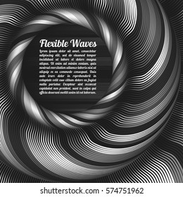Abstract vector background, waved lines vector illustration colorful design. Wavy stripes twisted as silk . Colored stripes with variable width. Fashion ,