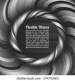 Abstract vector background, waved lines vector illustration colorful design. Wavy stripes twisted as silk . Colored stripes with variable width. Fashion ,