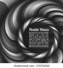 Abstract vector background, waved lines vector illustration colorful design. Wavy stripes twisted as silk . Colored stripes with variable width. Fashion ,