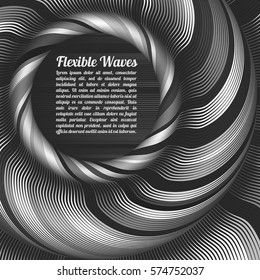 Abstract vector background, waved lines vector illustration colorful design. Wavy stripes twisted as silk . Colored stripes with variable width. Fashion ,
